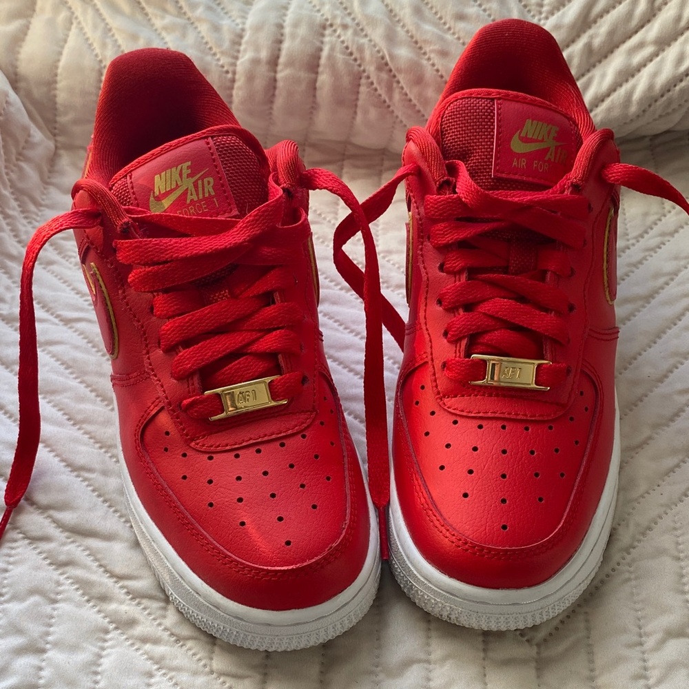 Nike Red and Gold Sneakers